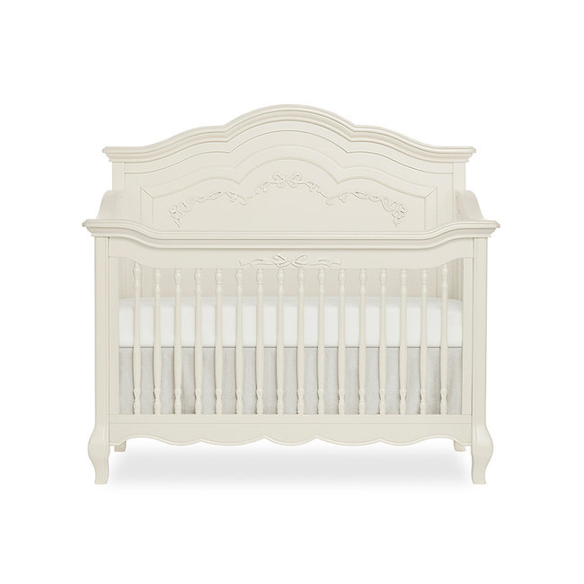 Evolur Baby Aurora Deluxe 5 In 1 Curved Convertible Crib In Ivory Lace (Cream)