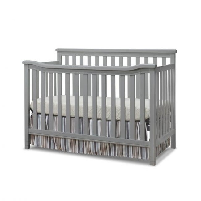 Sorelle Sorelle Berkley Flat Top Panel Crib In Gray MyStrollers