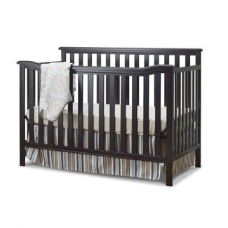 Sorelle Sorelle Berkley Flat  Top Panel Crib In Espresso