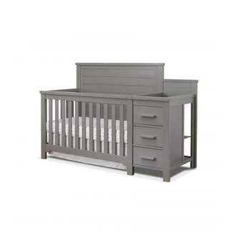 Sorelle Sorelle Farmhouse Crib & Changer In Weathered Grey