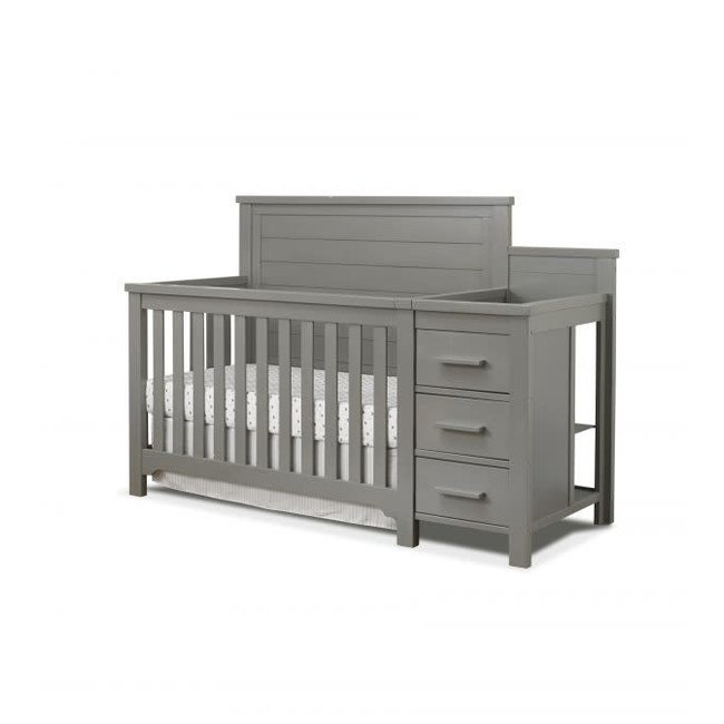 Sorelle Farmhouse Crib & Changer In Weathered Grey