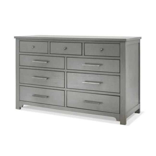 Sorelle Farmhouse 9 Drawer Double Dresser In Grigio