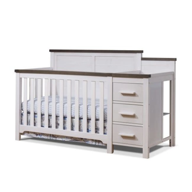 Sorelle Farmhouse Crib & Changer In Chocolate Bisque