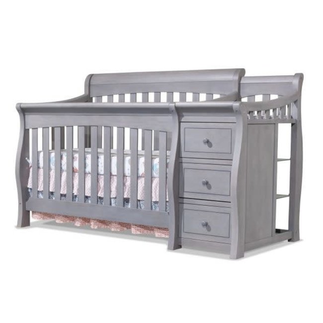 Sorelle Princeton Elite Crib & Changer In Weathered Gray