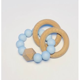 Sugar & Maple Sugar And Maple  Ring Teether In Blue