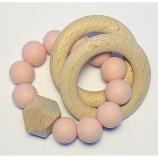 Sugar & Maple Sugar And Maple  Ring Teether In Pink