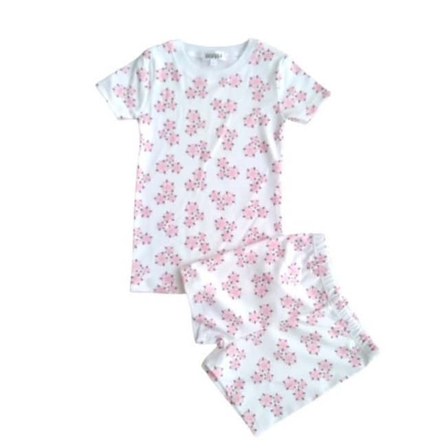 BenBen Pink Flowers Shorts Pajama Set - 4t