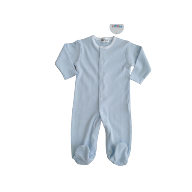 BenBen Blue Stripe Footie Pajama - 9/12m