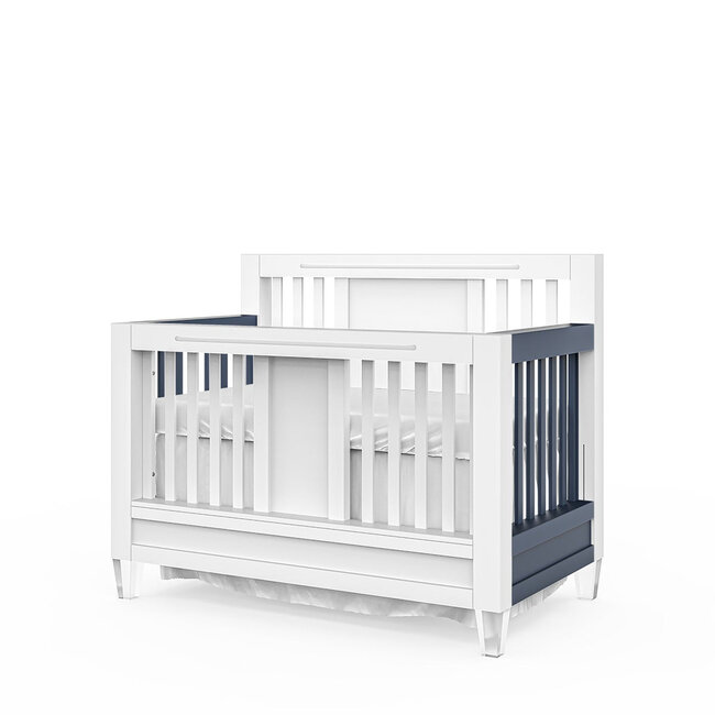 Romina Millenario Convertible Crib  / Navy/ White sides