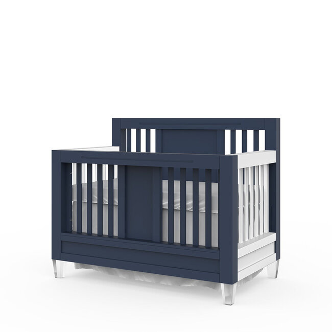 Romina Millenario Convertible Crib  / Navy/ White sides