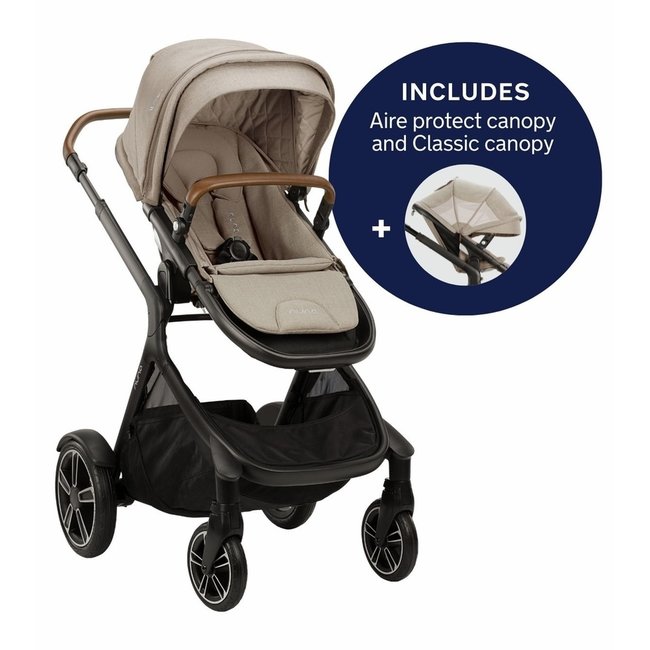 Nuna Demi Grow Stroller With Aire Protect Canopy and Classic Canopy