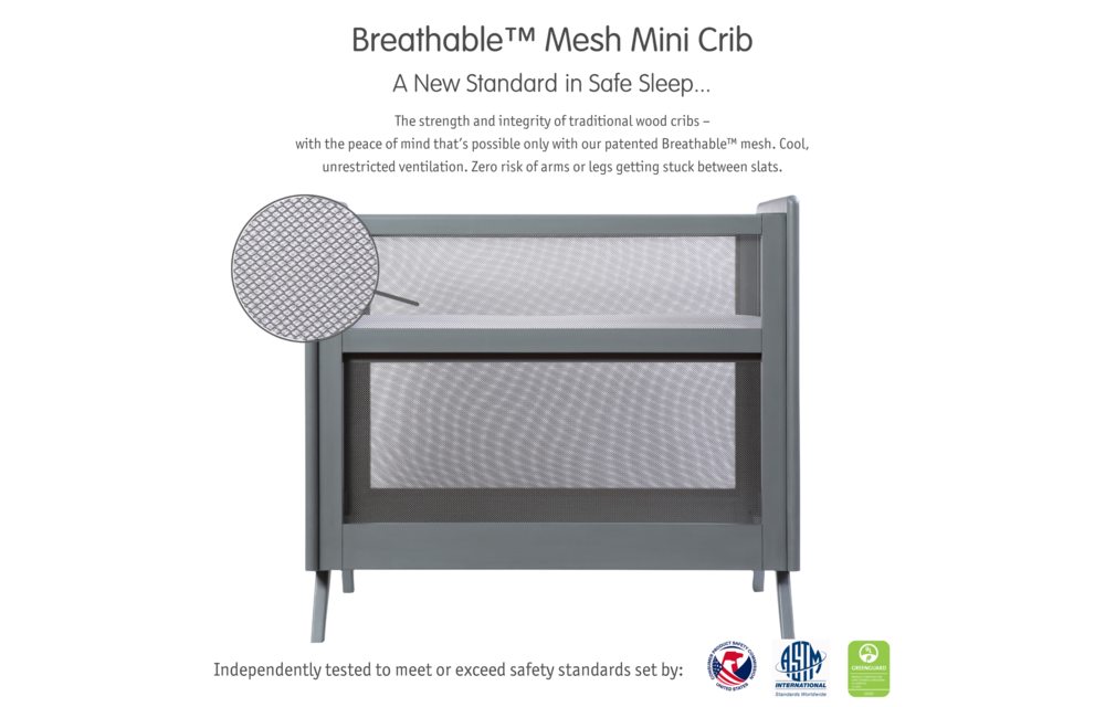 BreathableBaby Breathable Mesh 2 In 1 Mini Crib