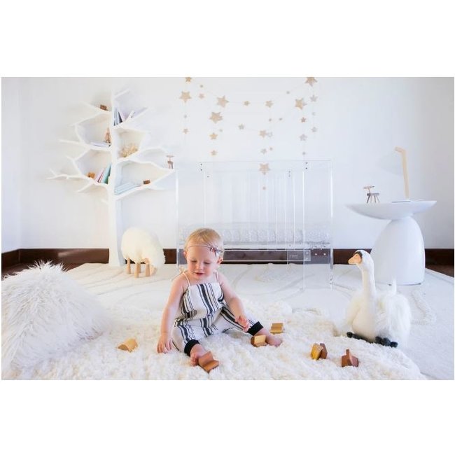Nursery Works Vetro Crib Mini Size In Clear With Pure Mini Crib Mattress