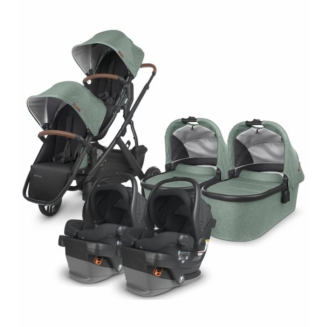 UPPAbaby VISTA V2 Twin Double Stroller + MESA V2 Travel System Bundle