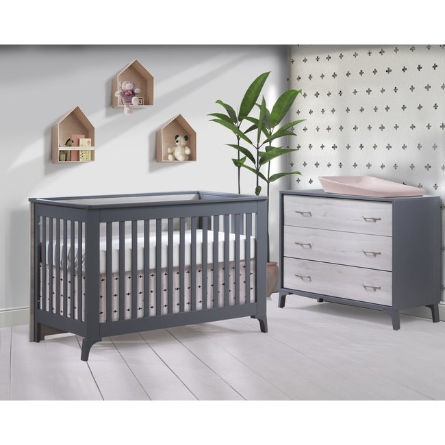 Tulip Juvenile Metro Convertible Crib With 3 Drawer Dresser XL