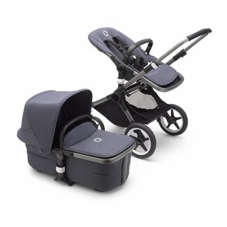 Bugaboo Bugaboo Fox3 Complete Graphite Frame Stroller With Bassinet Graphite/Stormy Blue/Stormy Blue