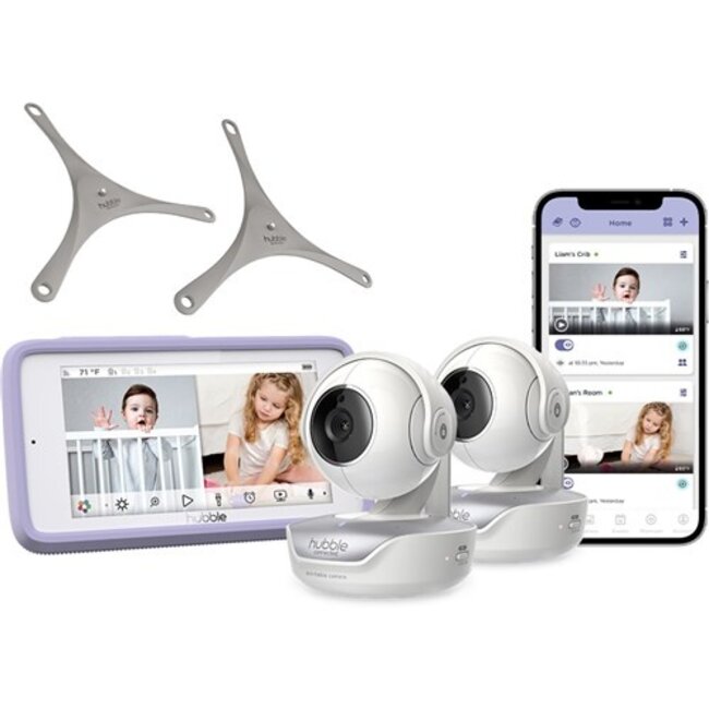 Hubble Connected Nursery Pal Deluxe Twin -Smart Video Baby Monitors