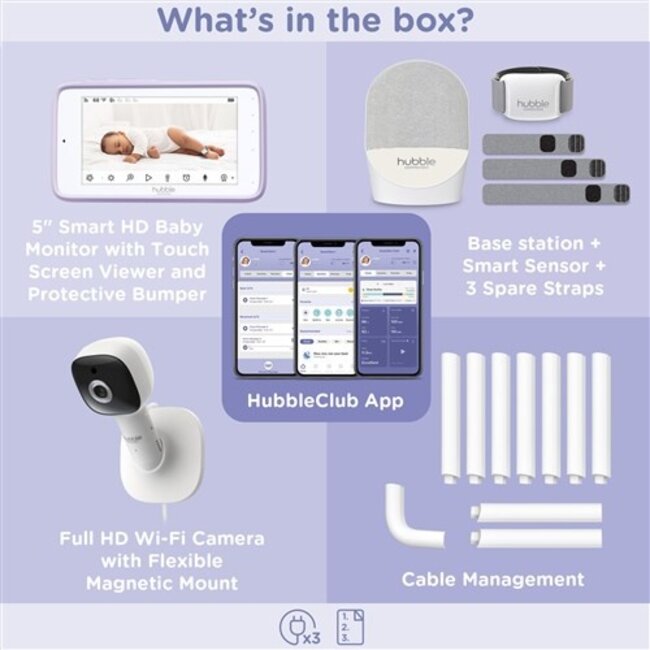 Hubble Connected Nursery Pal Guardian Pro- Smart Movement Monitors