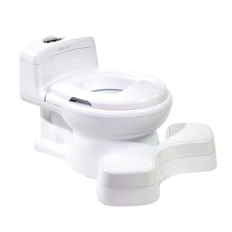 The First Years The First Years Super Pooper Potty Training Toilet Plus Potty Seat with Foot Rest — White — 2-in-1 Toddler Toilet Seat and Potty Chair