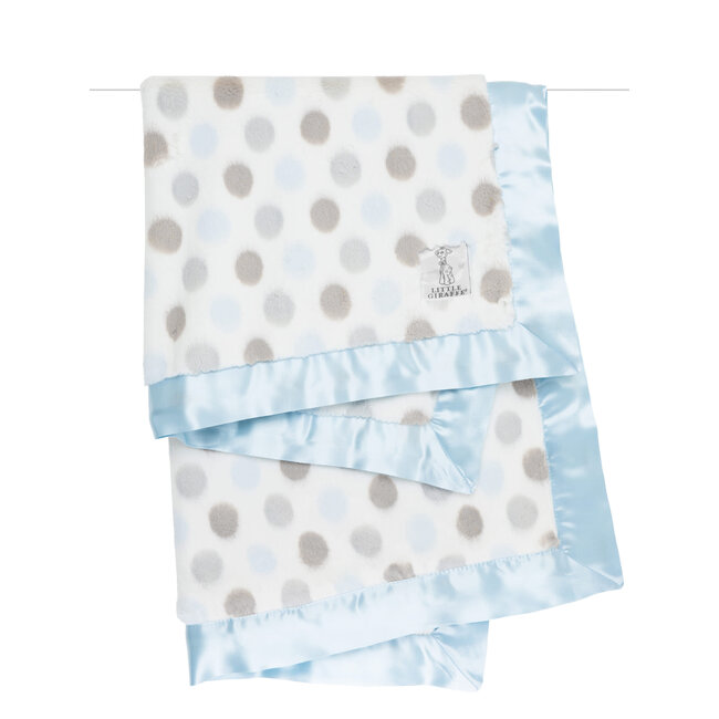 Little Giraffe Luxe Dot Blanket In Blue