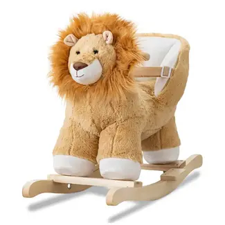 Joon JOON Roary Ride-On Chair Lion Rocking Horse with Sound Effects, Tan