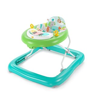 Bright Starts Bright Starts Tiny Trek 2-in-1 Baby Activity Walker with -Toy Station, Adjustable Height and Easy-Fold Frame, Jungle Vines Age 6 Months+