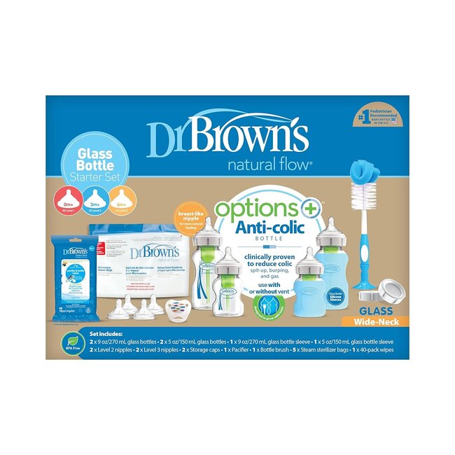 Dr. Brown's Options Baby Bottle Gift Set Wide Neck Glass