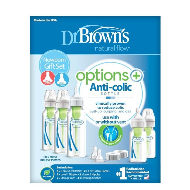 CLOSEOUT!! Dr. Brown’s Natural Flow Options+ Anti-colic Baby Bottles Newborn Feeding Set