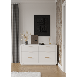 Romina Furniture Romina Quadro Double Dresser- All White