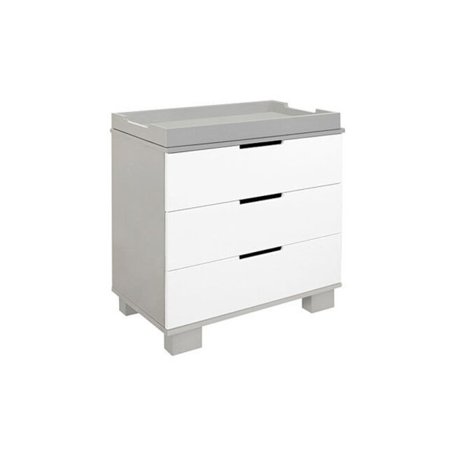 Baby Letto Modo -Drawer Changer Dresser with Removable Changing Tray Grey/ White