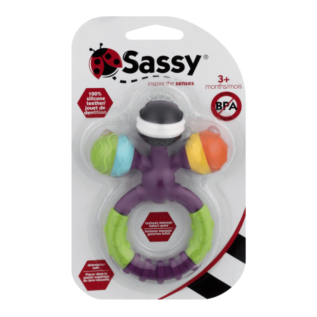 Sassy Prongy Ball Rattle Teether