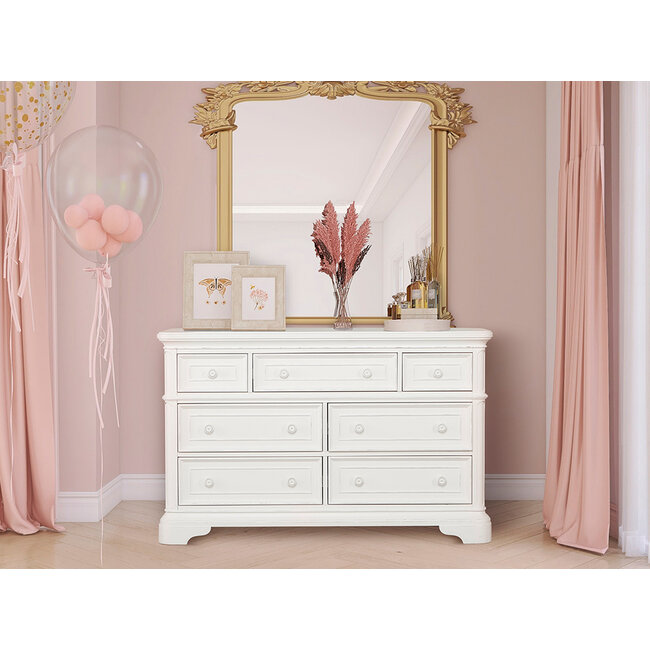 Evolur Baby Belle Double Dresser In Aged White