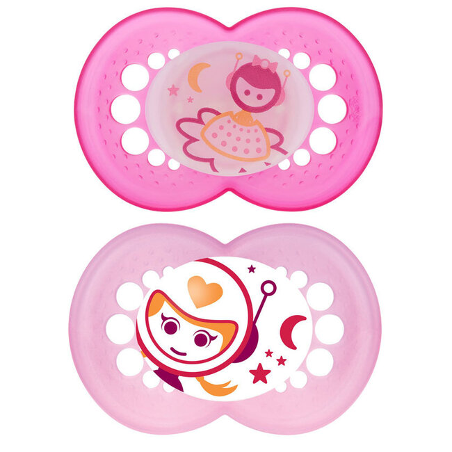 Mam Night Silicone Pacifier 2-Pack (Assorted) - 6 + Months