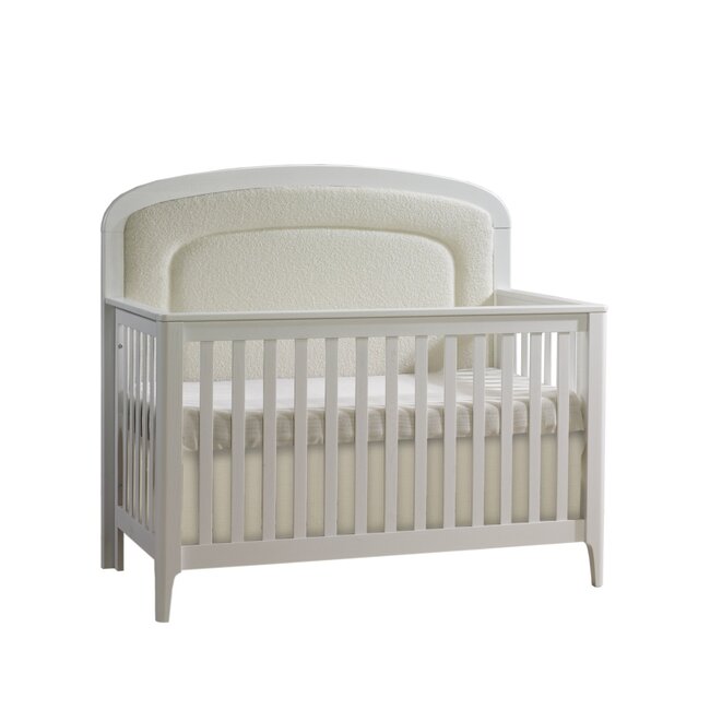Natart Signature Series Palo 5 In 1 Convertible Crib With Boucle Beige Fabric