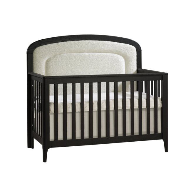 Natart Signature Series Palo 5 In 1 Convertible Crib With Boucle Beige Fabric