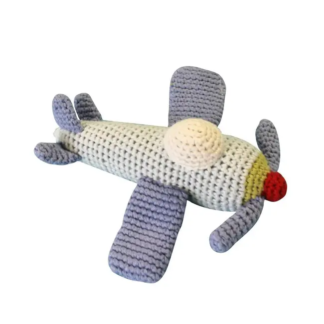 Zubels Airplane Hand Crochet Rattle