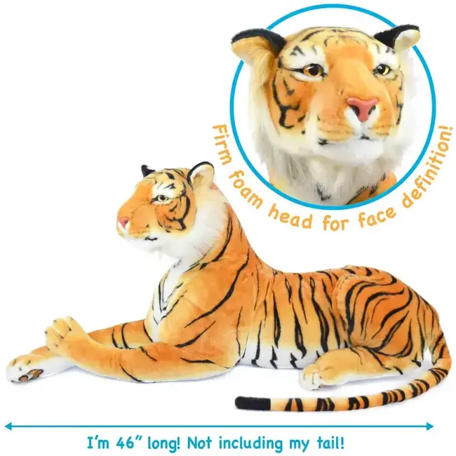 Vihart Rohit the Orange Bengal Tiger 46 Inch Stuffed Animal Plush