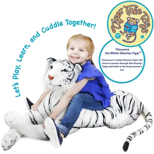 Vihart Timurova the White Siberian Tiger | 42 Inch Stuffed Animal