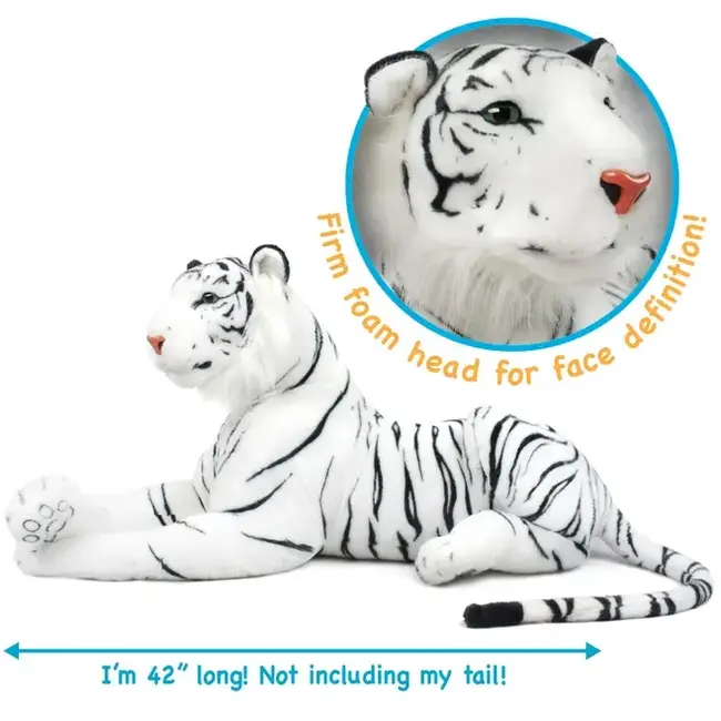 Vihart Timurova the White Siberian Tiger | 42 Inch Stuffed Animal