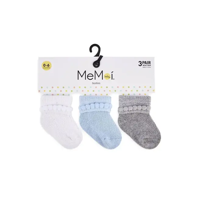 MeMoi Baby Bootie Socks 3 Pack