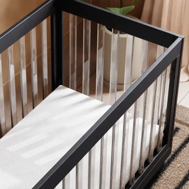 Baby Letto Harlow Acrylic 3-in-1 Convertible Crib with Toddler Bed Conversion Kit