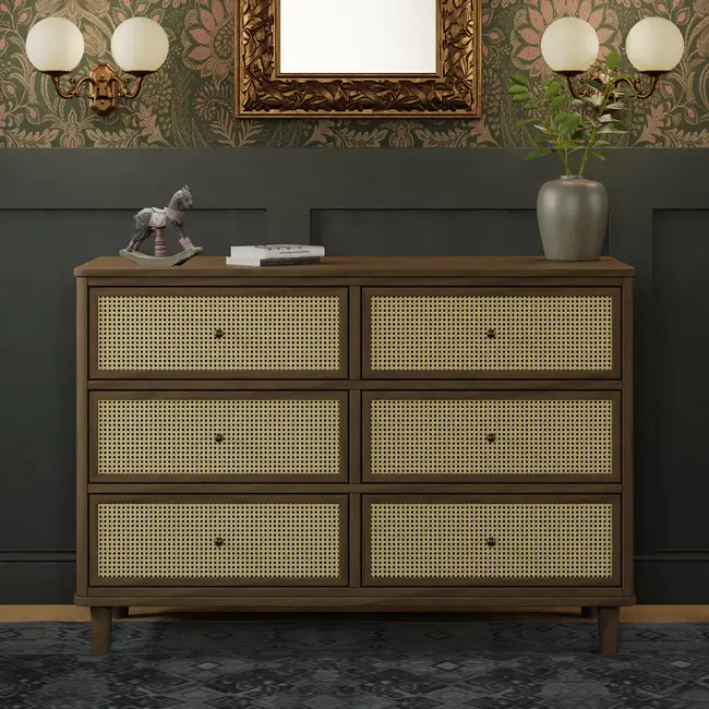 Namesake Marin with Cane 6 Drawer Assembled Dresser