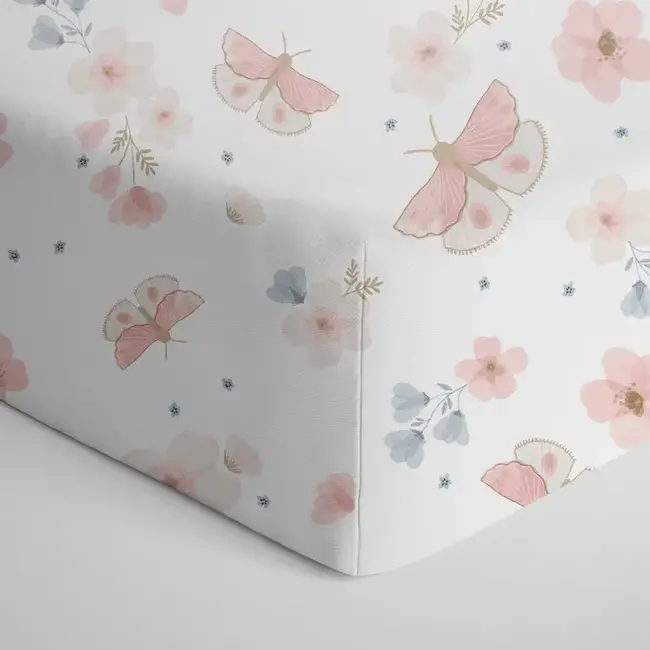 Living Textile Cotton Jersey Fiited Sheet- Fly Away