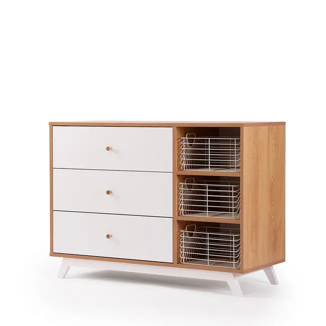 Dadada Central Park 3 Drawer Dresser, Three Shelves Dresser