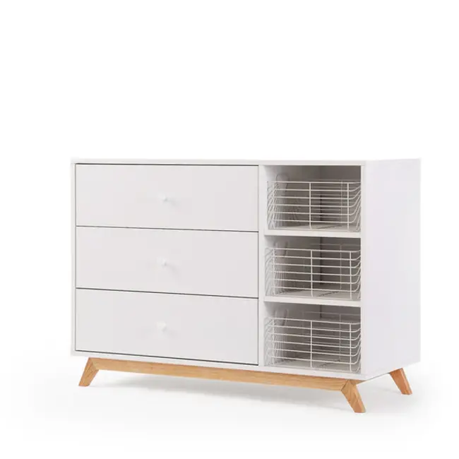 Dadada Central Park 3 Drawer Dresser, Three Shelves Dresser