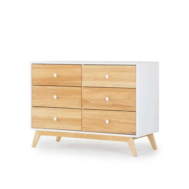 Dadada Merry 6 Drawer Dresser White/Natural