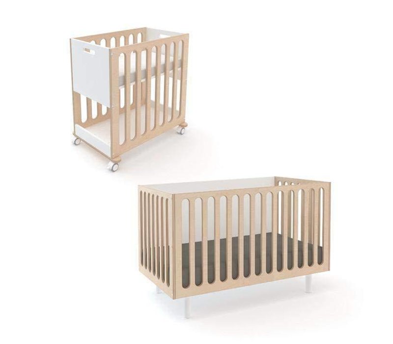 Oeuf Oeuf Fawn 2 In 1 Bassinet Crib System In White Birch