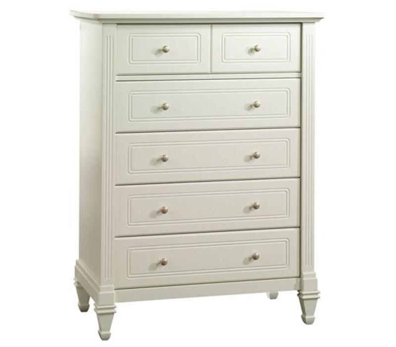 Natart Natart Belmont 5 Drawer Dresser In French White