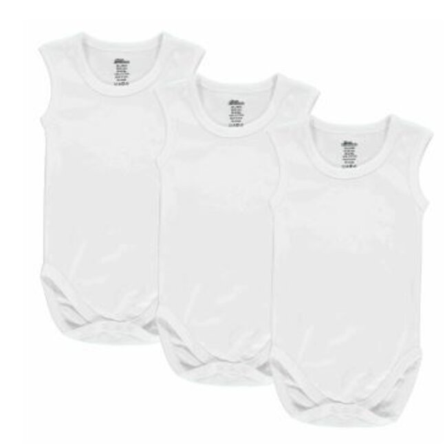 First Essentials Sleeveless Body Suits Onesies Undershirts -3 Pack