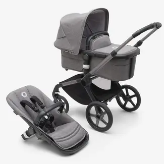Bugaboo Bugaboo Fox5 Complete Frame Stroller With Bassinet Graphite Grey Melange Grey Melange